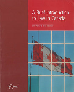 Brief Introduction to Law in Canada by Fairlie 9781772552331 (USED:ACCEPTABLE; shows wear, contains highlights,post its) *95c [ZZ]