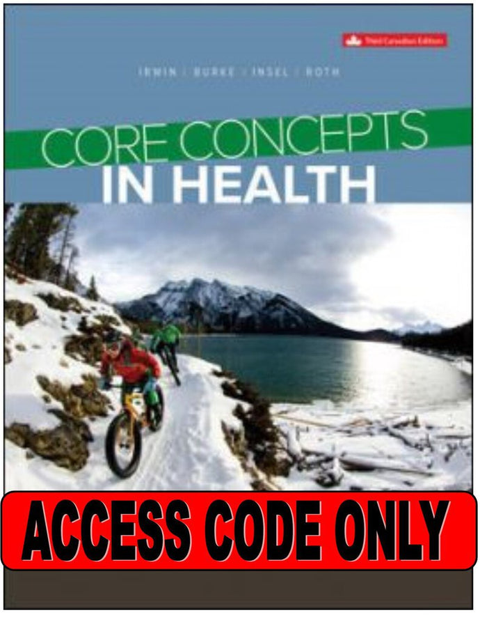 CONNECT ACCESS CODE for Core Concepts in Health 3rd Canadian edition by Insel *FR6
