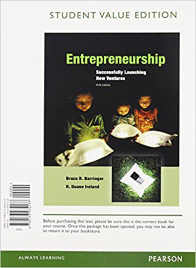 Entrepreneurship 5th edition by Barringer LOOSELEAF 9780133974133 (USED:GOOD;coil-binded) OE *AVAILABLE FOR NEXT DAY PICK UP *Z129 [ZZ]