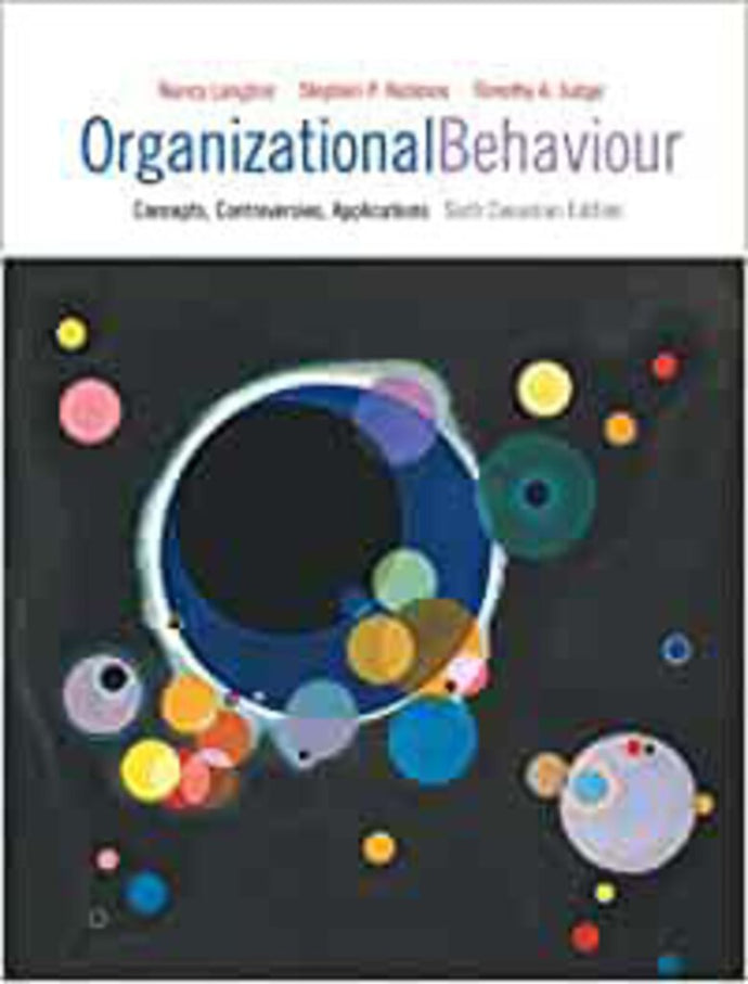 Organizational Behaviour 6th Canadian Edition by Nancy Langton 9780132310314 (USED:ACCEPTABLE,minor stain on cover) *D18
