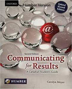 Communicating for Results 2nd Edition Custom Humber by Carolyn Meyer 9780199009428 (USED:GOOD) *D1