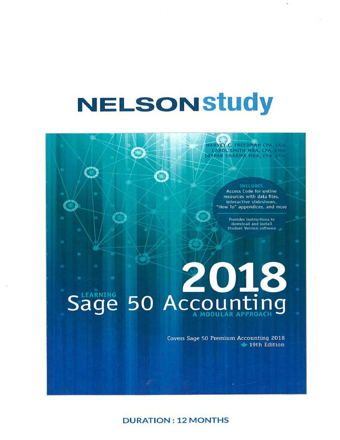 Learning Sage 50 2018 19th edition Access Code only 9780176878061 SOFTWARE ONLY [NO EBOOK] *FR3