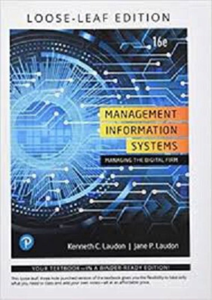 Management Information Systems 16th Edition by Laudon LOOSELEAF 9780135191927 (USED:GOOD; unbinded) *97b
