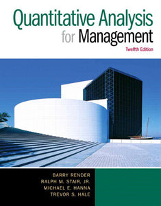 Quantitative Analysis 12th Edition by Barry Render 9780133507331 (USED:GOOD) *65c *AVAILABLE FOR NEXT DAY PICK UP* *Z90 [ZZ]