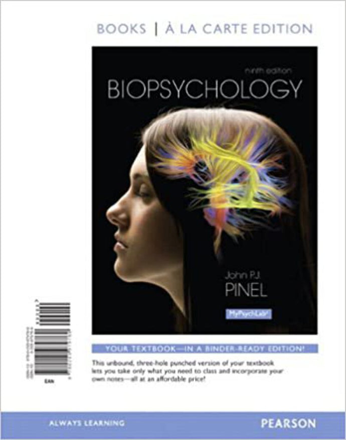 Biopsychology 9th Edition TEXTBOOK ONLY Looseleaf by John P.J. Pinel 9780205979769 (USED:GOOD;coil-binded) *AVAILABLE FOR NEXT DAY PICK UP* *Z129