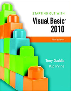 Starting out with Visual Basic 5th Edition 2010 by Tony Gaddis 9780136113409 (USED:ACCEPTABLE;shows wear) *AVAILABLE FOR NEXT DAY PICK UP* *Z32 [ZZ]