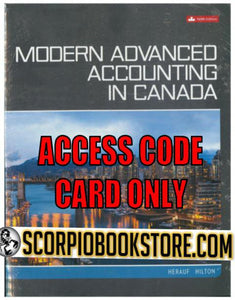 CONNECT ACCESS CODE FOR Modern Advanced Accounting 9th edition by Herauf Hilton 9781260305272 *FR6