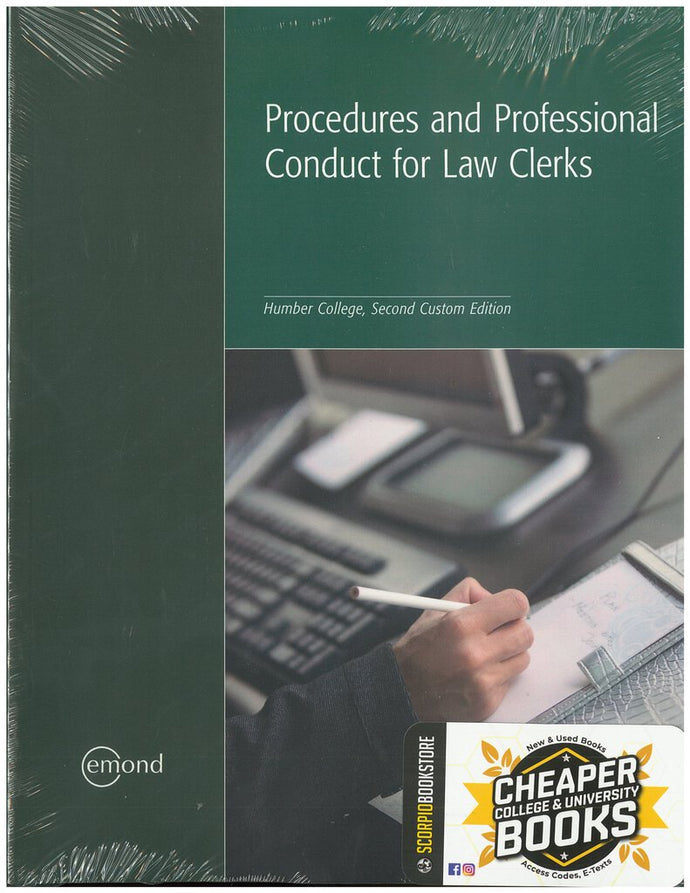 Procedures and Professional Conduct for Law Clerks Custom REVISED 9781772557077 *t5 [ZZ]