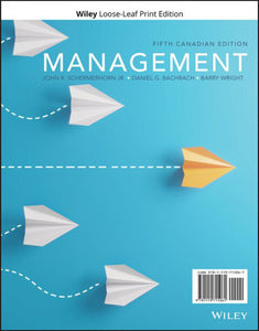 *PRE-ORDER, APPROX 7 BUSINESS DAYS, might be backordered* Management 5th Canadian edition +WileyPLUS NextGen Card by Schermerhorn LOOSELEAF PKG 9781119705635 *112c [ZZ]