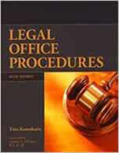 Legal Office Procedures 6th Edition by Tina Kamakaris 9781896512501 (USED:ACCEPTABLE;shows wear, contains highlights) *AVAILABLE FOR NEXT DAY PICK UP* *Z103 [ZZ]