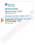 Modified Mastering A&P with Pearson eText -- Access Card -- for Essentials of Human Anatomy & Physiology, 12th Edition 9780134651651 *ADJ