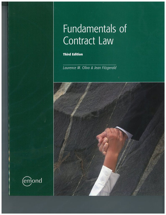 *PRE-ORDER, APPROX 2-3 BUSINESS DAYS* Fundamentals of Contract Law 3rd edition by Laurence M. Olivo 9781552393857 *76g [ZZ]