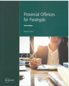 Provincial Offences for Paralegals 3rd Edition by Jennifer Zubick 9781774621592 *142g [ZZ]