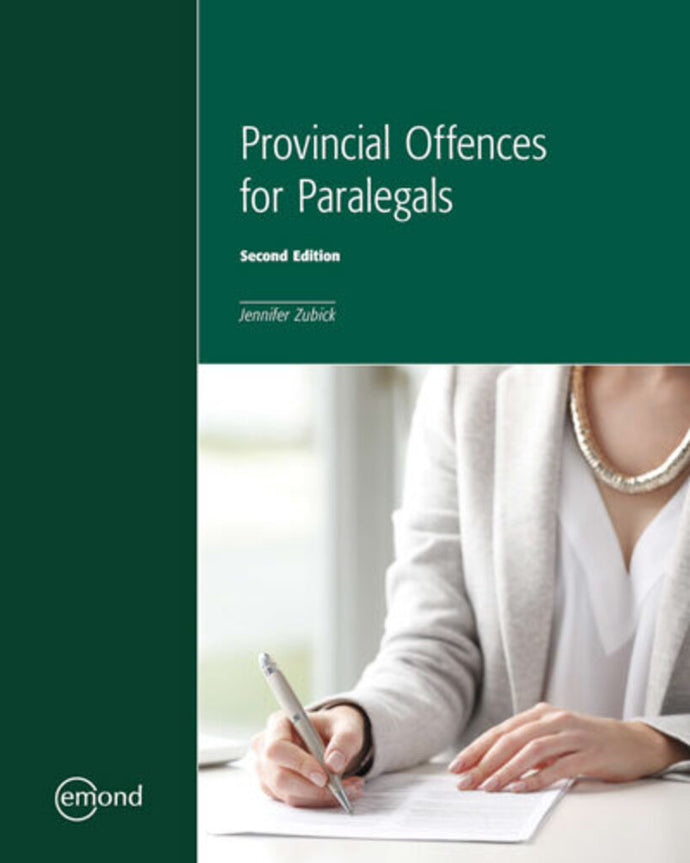 Provincial Offences for Paralegals 2nd edition by Zubick 9781772552782 *A6 [ZZ]
