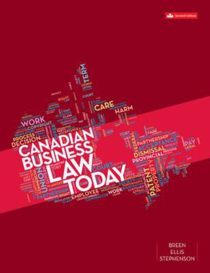 *PRE-ORDER APPROX 4-10 BUSINESS DAYS* Canadian Business Law Today 2nd Edition by Nancy Breen 9781260881400 *117h [ZZ]