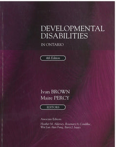 Developmental Disabilities in Ontario 4th edition by Ivan Brown 9781777163709 *FINAL SALE ITEM* *67a [ZZ]