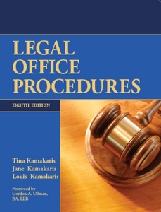 Legal Office Procedure 8th edition + Workbook by Kamakaris PKG 9781774623541 *TP3 [ZZ]
