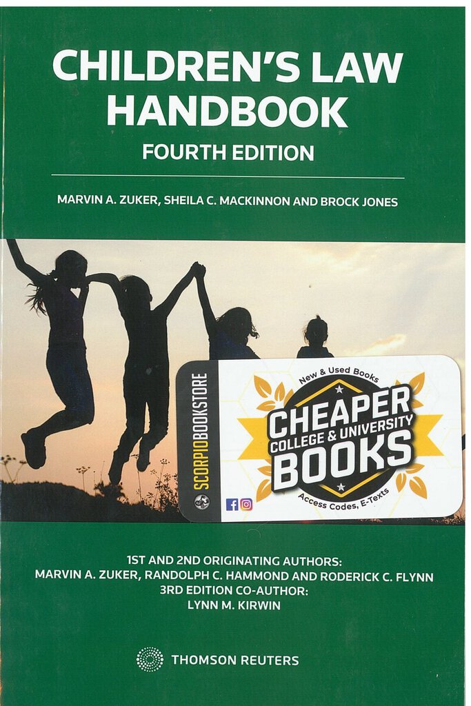 *PRE-ORDER APPROX 4-7 BUSINESS DAYS* Children's Law Handbook 4th Edition by Marvin A. Zuker 9780779891535 *90a *FINAL SALE* [ZZ]