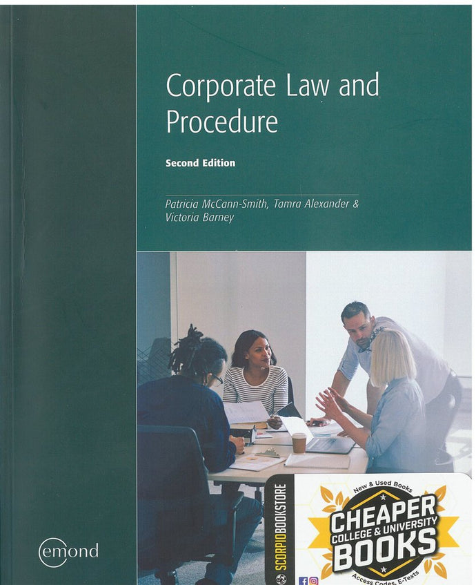 Corporate Law and Procedure 2nd Edition by Patricia Mc-Cann Smith 9781772557695 *136c [ZZ]