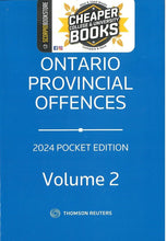 Load image into Gallery viewer, Ontario Provincial Offences 2024 Pocket Edition Volume 1 and 2 PKG 9781668715123 *85b [ZZ]
