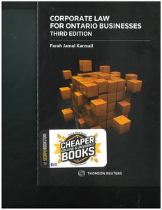 Corporate Law for Ontario Businesses with Workbook +Proview 3rd edition by Karmali 9781668717738 *FINAL SALE* *88h [ZZ]