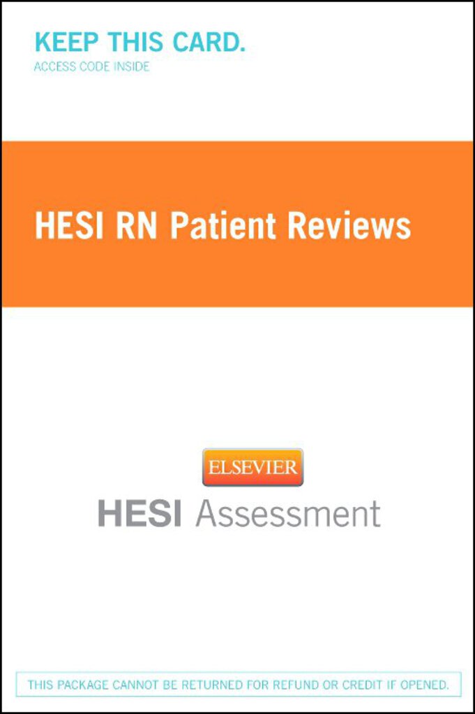 *PRE-ORDER, APPROX 7-10 BUSINESS DAYS* Hesi RN Patient Reviews User guide by Hesi 9781455741427 *FR6