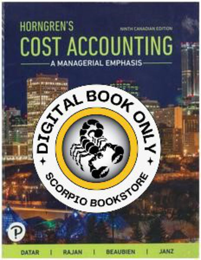 MyLab Accounting with Pearson eText for Cost Accounting: A Managerial Emphasis 9th edition by Datar DIGITAL ACCESS CODE ONLY 9780136551539 *FINAL SALE* *COURSE LINK FROM PROFESSOR REQUIRED*