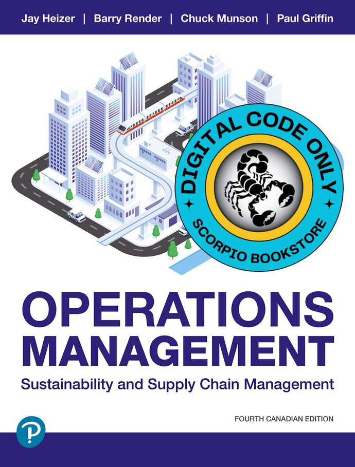 MyLab OM with Pearson eText for Operations Management: Sustainability and Supply Chain Management 4th Canadian edition by Heizer DIGITAL ACCESS CODE 9780137318957 *COURSE LINK FROM PROFESSOR REQUIRED*