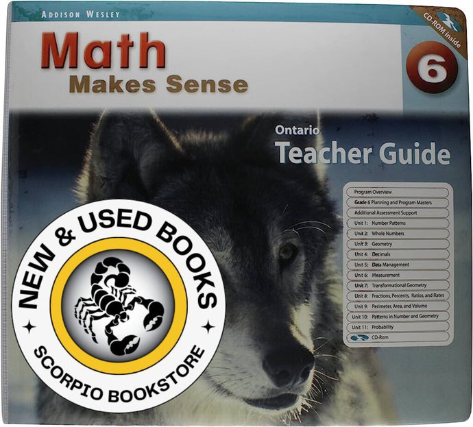 *PRE-ORDER, APPROX 5-7 BUSINESS DAYS* Math Makes Sense 6 Teacher's Guide and CD-ROM (GRADE 6) Ontario Edition 9780321118240